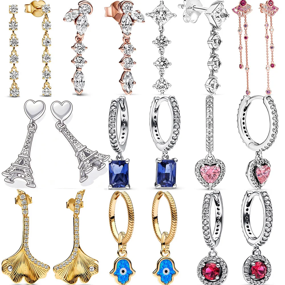 925 Sterling Silver Tour Paris Eiffel Tower Hamsa Hand Moments Halo Heart Fashion Drop Hoop Earrings For Women Gift DIY Jewelry
925 Sterling Silver Tour Paris Eiffel Tower Hamsa Hand Moments Halo Heart Fashion Drop Hoop Earrings For Women Gift DIY Jewelry