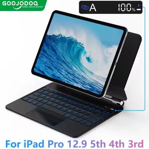 iPad Pro 12.9 용 매직 키보드 5th 4th 3rd LCD 디스플레이 iPad Pro 12.9 멀티 터치 GK04 용 자기 플로팅 키보드 케이스
