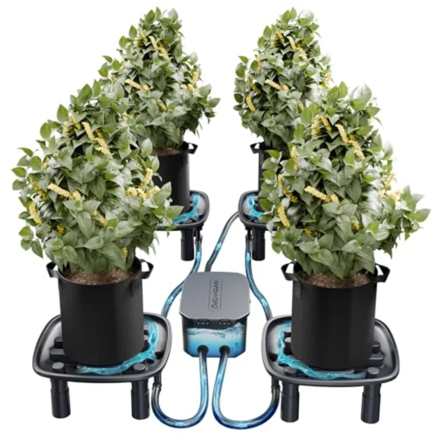 Auto Drainage System with Water Pump 4 Elevated Runoff Trays 4-Pack 5 Gallon Grow Bags Plant Drainage Saucers for Indoor Plants
Auto Drainage System with Water Pump 4 Elevated Runoff Trays 4-Pack 5 Gallon Grow Bags Plant Drainage Saucers for Indoor Plants