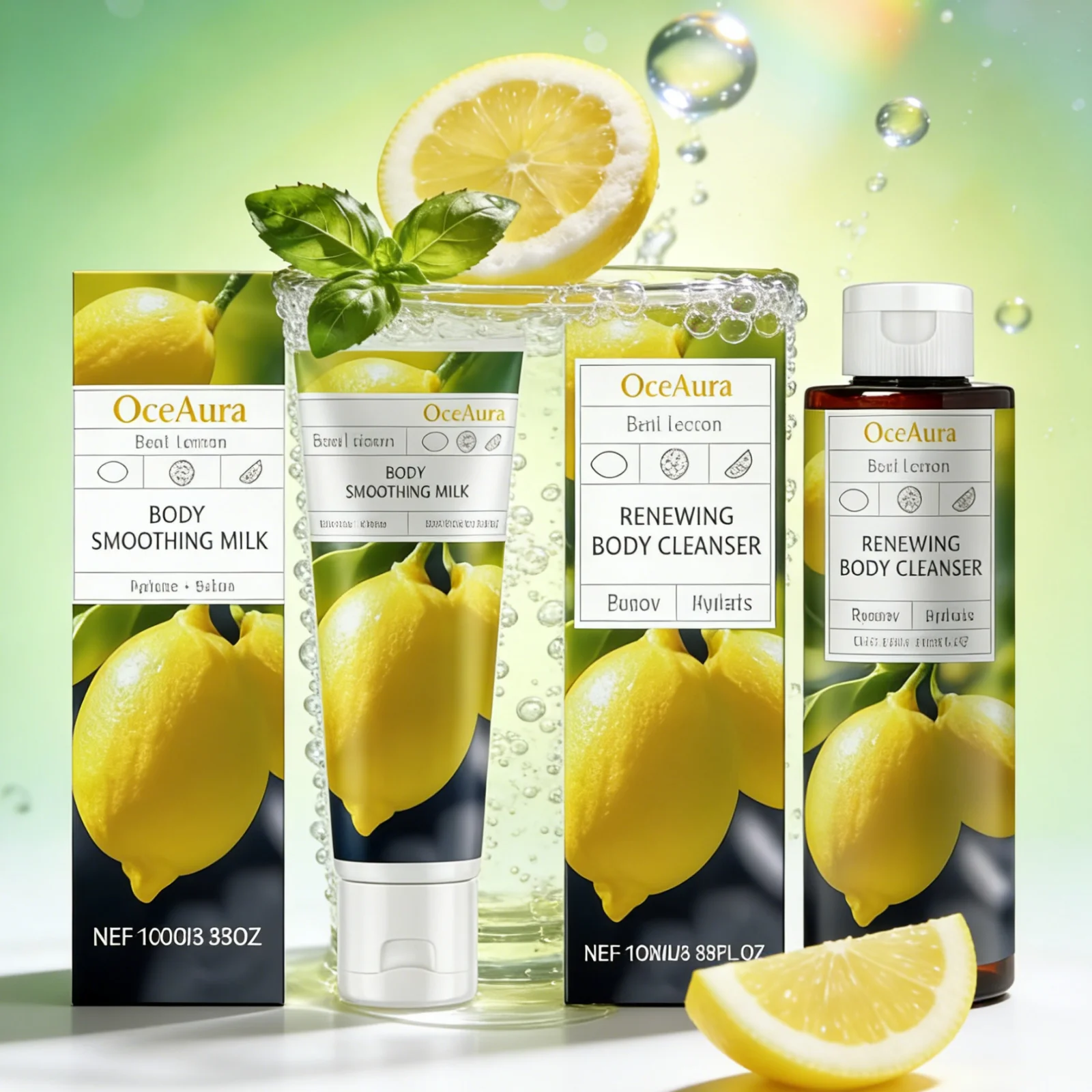OceAura Lemon Basil Body Shower Gel Fresh Fragrance Professional Skin Cleaning Smooth Glowing Skin Care Products Body Milk 100ml
OceAura Lemon Basil Body Shower Gel Fresh Fragrance Professional Skin Cleaning Smooth Glowing Skin Care Products Body Milk 100ml