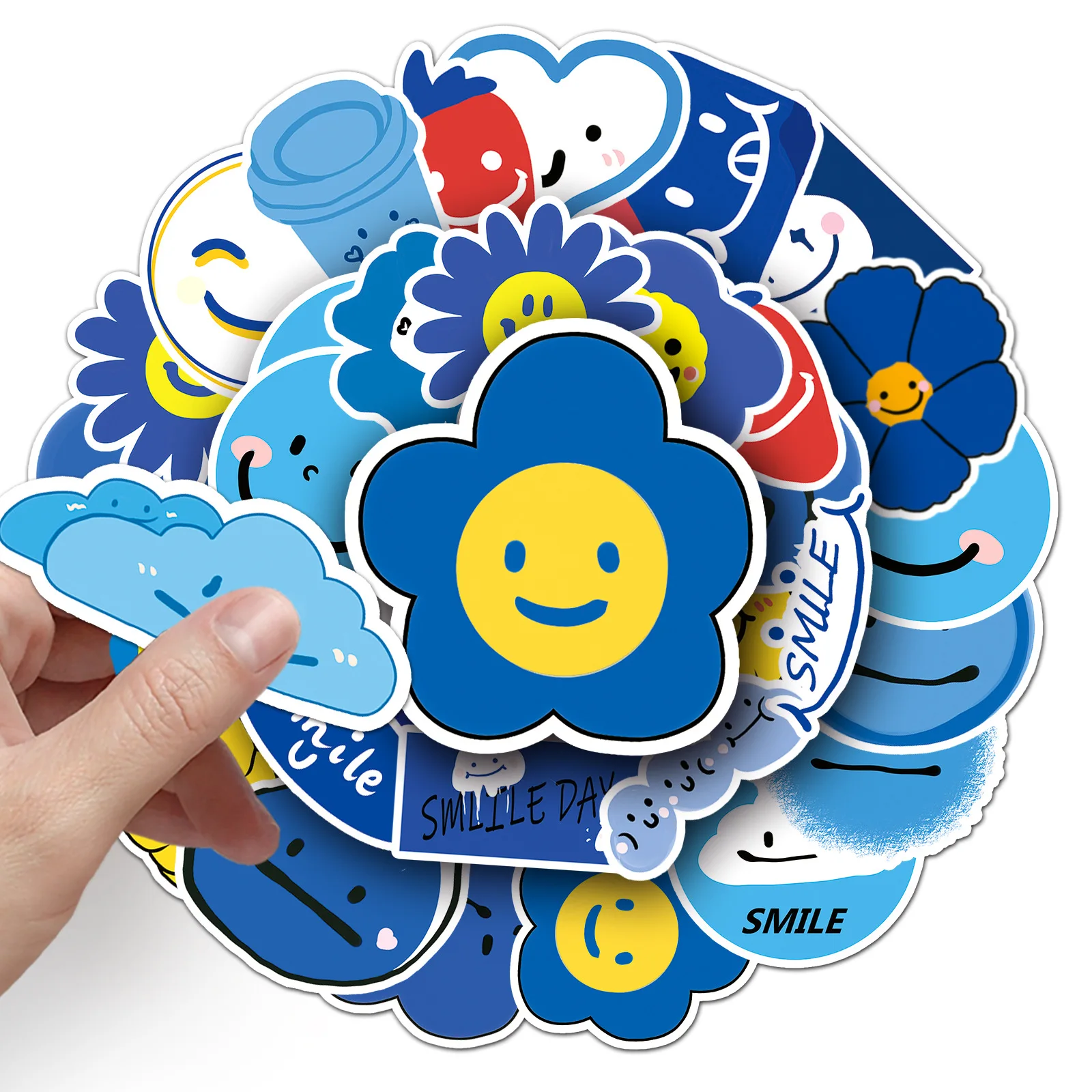 50 blue smiling hand account stickers, cartoon cute DIY water cup computer phone decoration waterproof
50 blue smiling hand account stickers, cartoon cute DIY water cup computer phone decoration waterproof