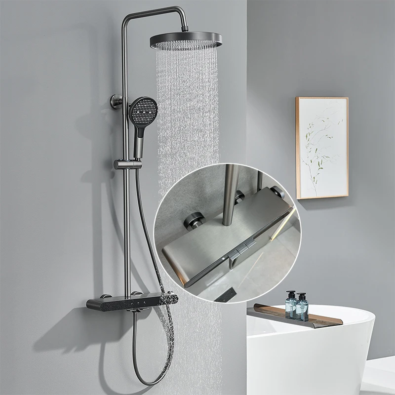 Three Functions Bathroom Shower Faucet Set Sunflower Bathroom Shower Set Rainlfall Pressurized Shower System Set with Piano Key
Three Functions Bathroom Shower Faucet Set Sunflower Bathroom Shower Set Rainlfall Pressurized Shower System Set with Piano Key