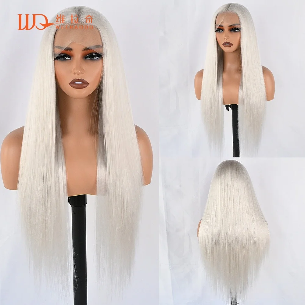 28 Inch Straight Lace Front Wig Silver White 13x4 Glueless Wig Heat Resistant Synthetic Hair Natural Hairline 150% Density Wigs
28 Inch Straight Lace Front Wig Silver White 13x4 Glueless Wig Heat Resistant Synthetic Hair Natural Hairline 150% Density Wigs