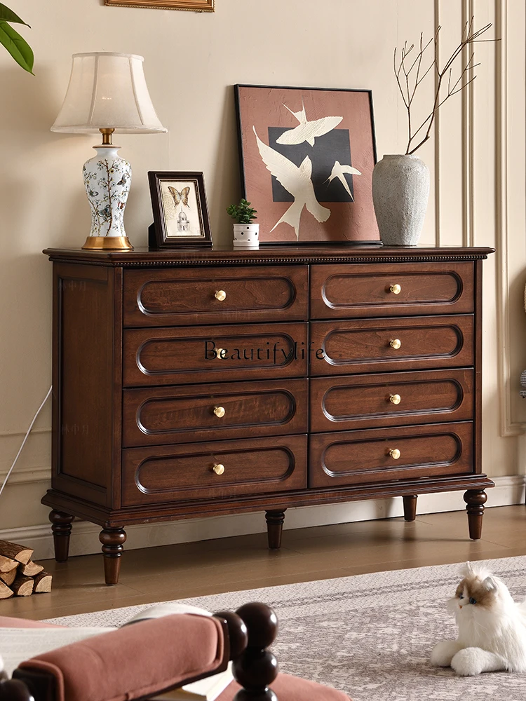 American solid wood home living room sofa side antique large-capacity storage cabinet
American solid wood home living room sofa side antique large-capacity storage cabinet