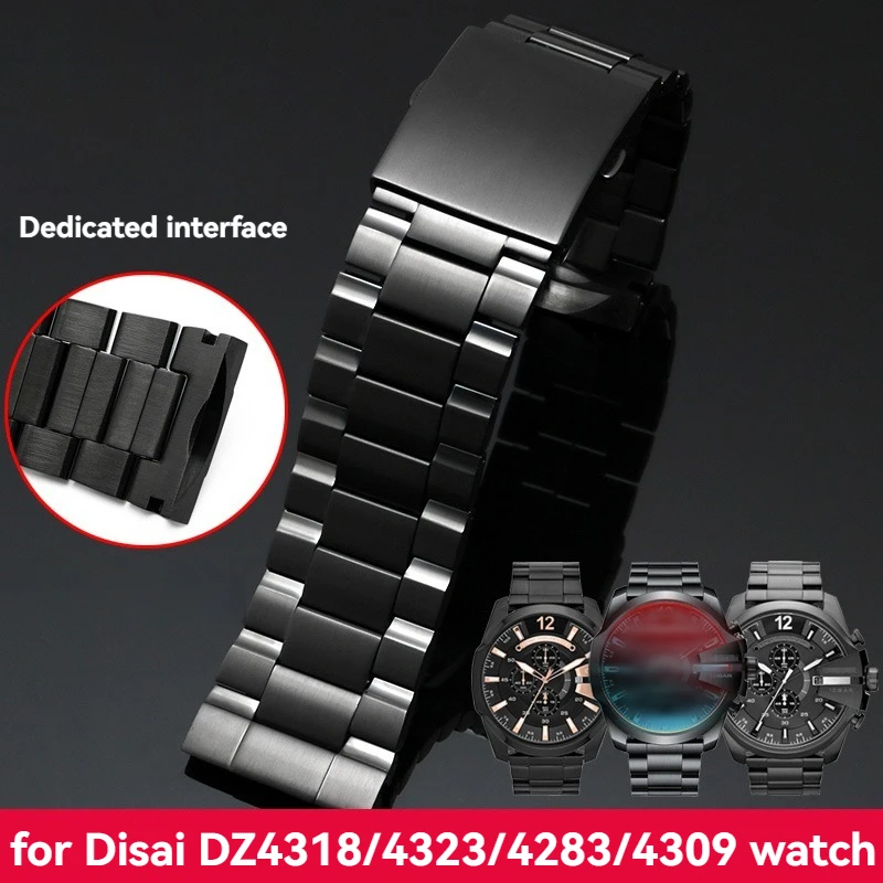 DZ4318 DZ4323 DZ4283 DZ4309 26mm Stainless Steel Watch Band – Glossy Black Waterproof Arc Interface Strap for Diesel Watches
DZ4318 DZ4323 DZ4283 DZ4309 26mm Stainless Steel Watch Band – Glossy Black Waterproof Arc Interface Strap for Diesel Watches