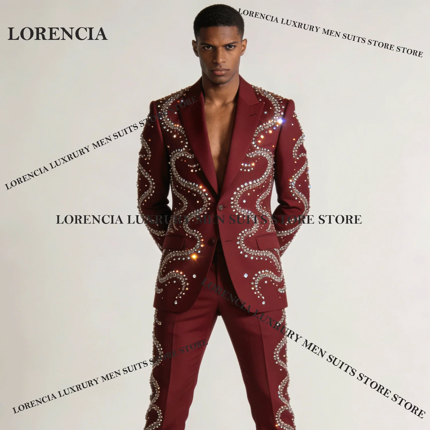 Elegant Customized Men Diamond Design Suits Glitter Wedding Tuxedos Sparkle Slim Ropa hombre 2 Pieces Sets Groom Male Blazers
Elegant Customized Men Diamond Design Suits Glitter Wedding Tuxedos Sparkle Slim Ropa hombre 2 Pieces Sets Groom Male Blazers