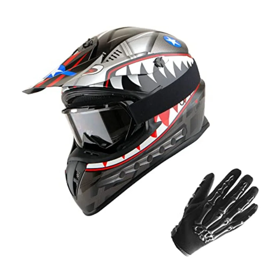 Adult Motocross Helmet for BMX MX ATV Dirt Bike Downhill Mountain Bike Racing, ABS Shell, Black/Red, Lightweight Ventilation Ad
Adult Motocross Helmet for BMX MX ATV Dirt Bike Downhill Mountain Bike Racing, ABS Shell, Black/Red, Lightweight Ventilation Ad