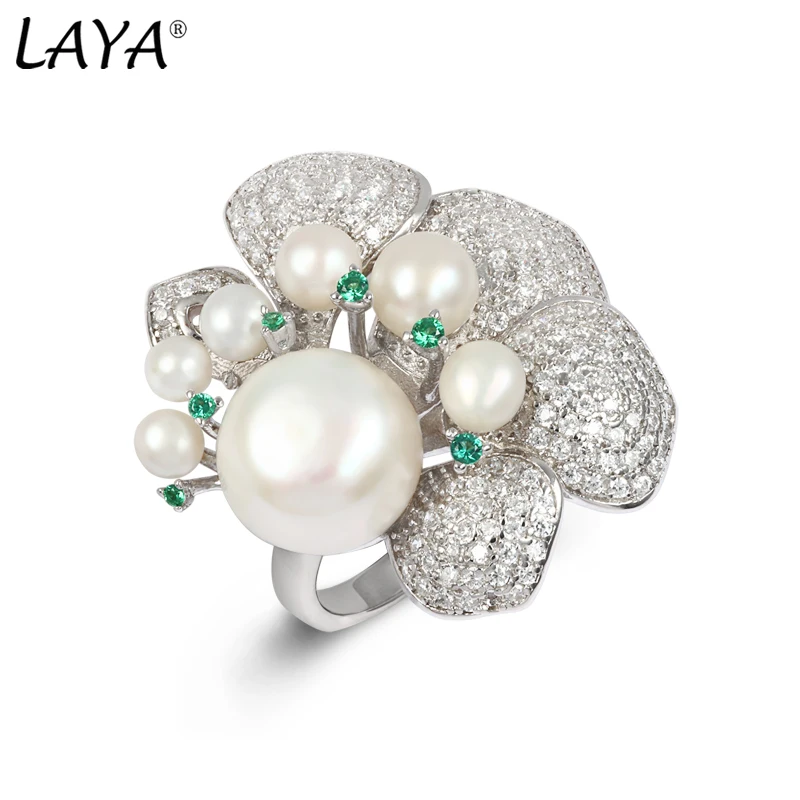 LAYA 925 Sterling Silver Original Unique Design Shining Zircon Green Nano Natural Pearl Ring For Women Luxury Wedding Jewelry
LAYA 925 Sterling Silver Original Unique Design Shining Zircon Green Nano Natural Pearl Ring For Women Luxury Wedding Jewelry