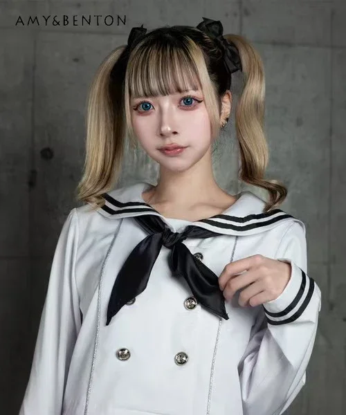 Mine Navy Collar Sailor Uniform Skirt Set Subculture Double-breasted Bow Tie Long-sleeved Short Top Pleated Skirt Two-piece Set
Mine Navy Collar Sailor Uniform Skirt Set Subculture Double-breasted Bow Tie Long-sleeved Short Top Pleated Skirt Two-piece Set