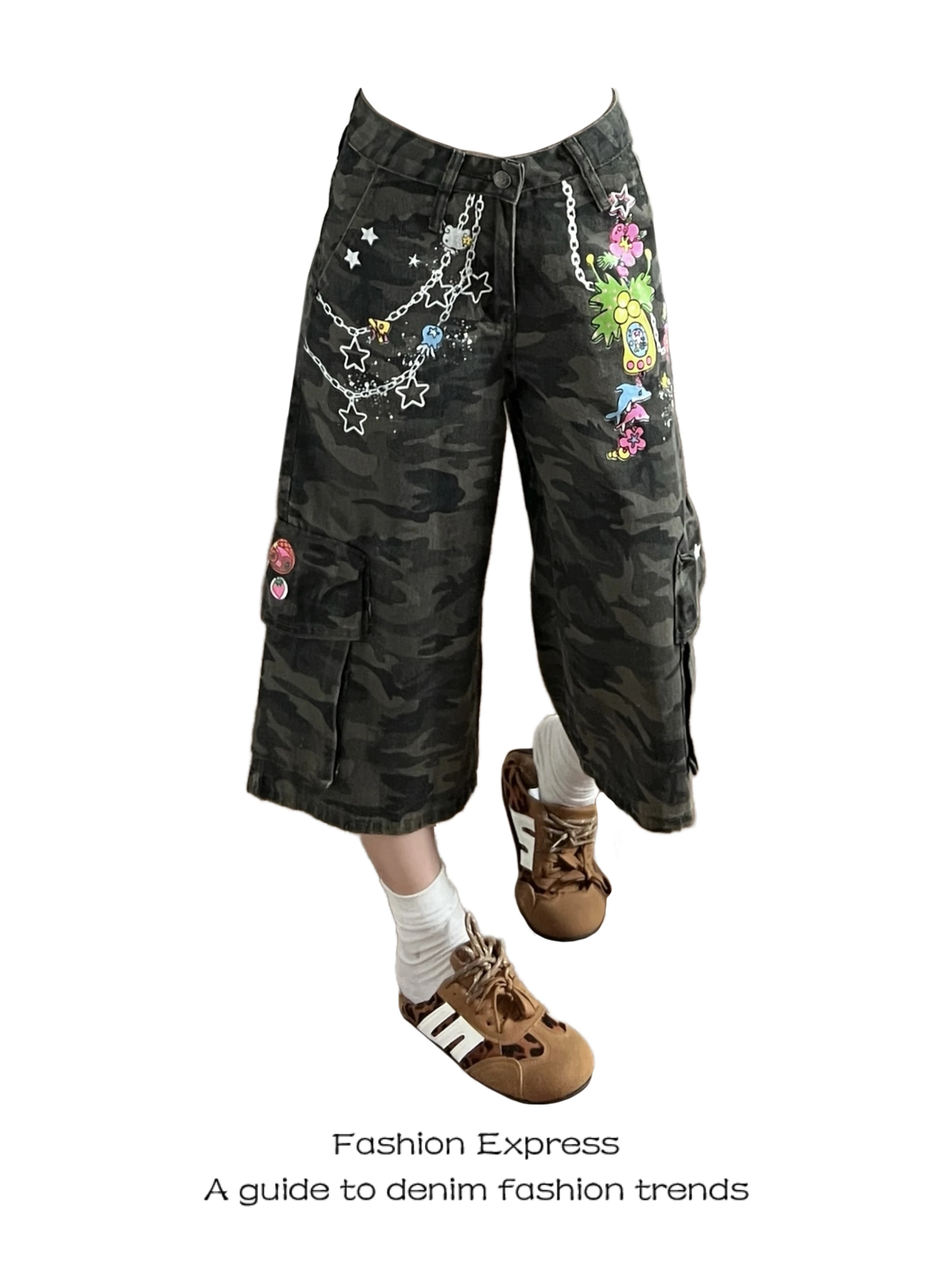 Camouflage Seven-Foot Pants Women's 2026 New Summer American Retro Print Washed High Waist Straight Leg Short Jeans
Camouflage Seven-Foot Pants Women's 2026 New Summer American Retro Print Washed High Waist Straight Leg Short Jeans