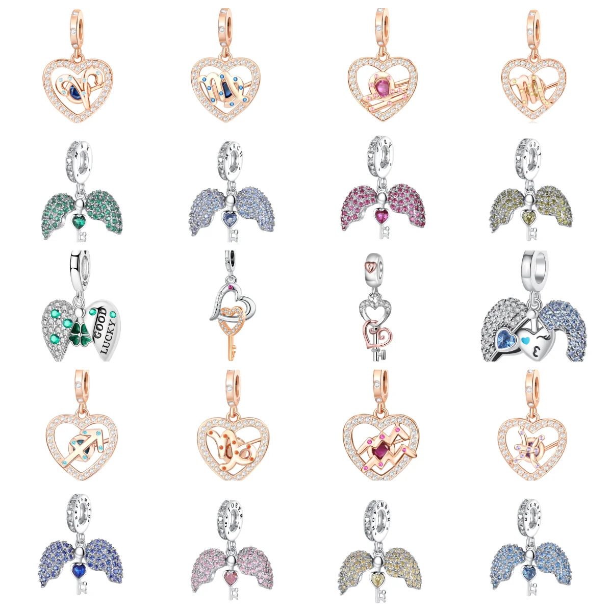 Elegant 925 Sterling Silver Heart-shaped Pendent Beads Openable Key Constellation Charms Fit Necklace Bracelet DIY Jewelry Gifts
Elegant 925 Sterling Silver Heart-shaped Pendent Beads Openable Key Constellation Charms Fit Necklace Bracelet DIY Jewelry Gifts