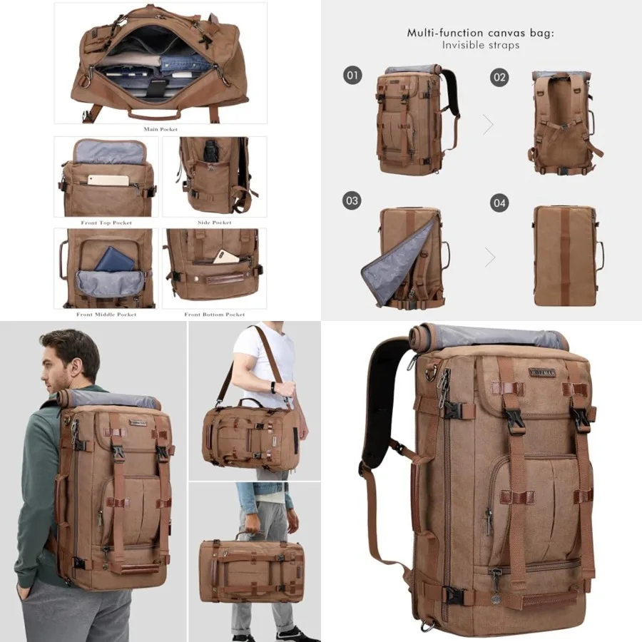 Canvas Backpack Vintage Travel Backpack Large Laptop Bags Convertible Shoulder Rucksack A519-1
Canvas Backpack Vintage Travel Backpack Large Laptop Bags Convertible Shoulder Rucksack A519-1