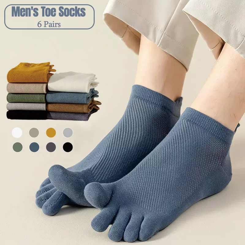 6 Pairs Men's Five Finger Socks Summer Mesh Breathable Thin Cotton Ankle Socks Sweat-absorbing Separate Toe Socks for Sports
6 Pairs Men's Five Finger Socks Summer Mesh Breathable Thin Cotton Ankle Socks Sweat-absorbing Separate Toe Socks for Sports