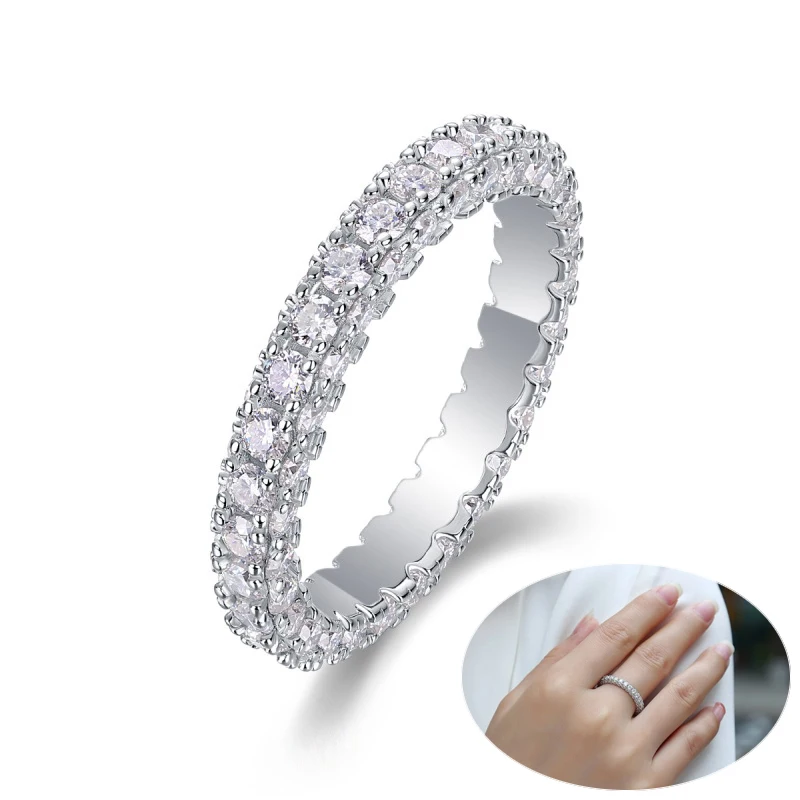 Apaison Single Row 2 mm Real Moissanite Eternity Ring 925 Sterling Silver Rings For Woman Fine Jewelry Gift
Apaison Single Row 2 mm Real Moissanite Eternity Ring 925 Sterling Silver Rings For Woman Fine Jewelry Gift