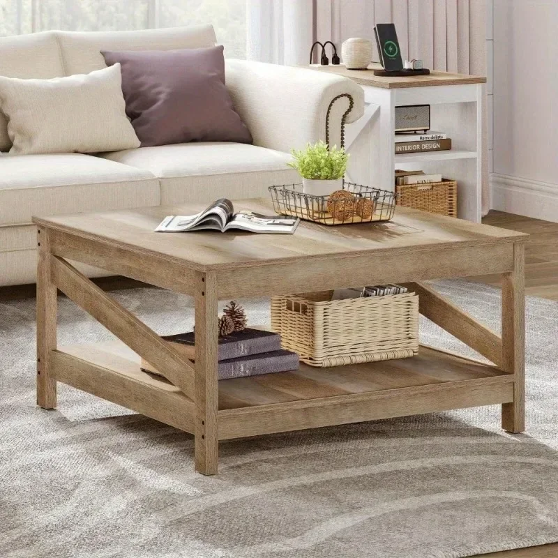 2-Tier Square Coffee Tables with Storage for Living Room Center Cocktail Table with 2-Tier Open Storage Compartment,
2-Tier Square Coffee Tables with Storage for Living Room Center Cocktail Table with 2-Tier Open Storage Compartment,