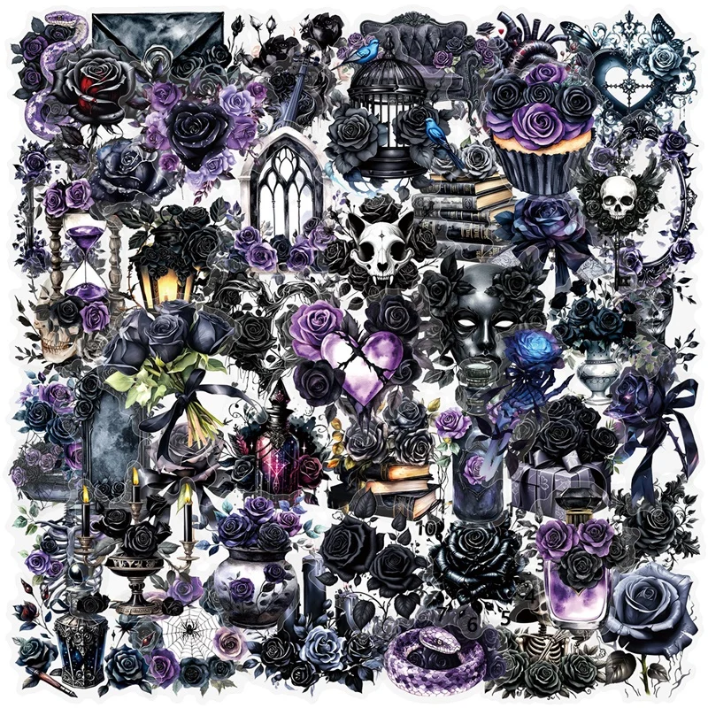10/30/50PCS Gothic Black Purple Rose Sticky PVC Sticker Aesthetic DIY Decoration Scrapbooking Stationery Supplies for Kids
10/30/50PCS Gothic Black Purple Rose Sticky PVC Sticker Aesthetic DIY Decoration Scrapbooking Stationery Supplies for Kids
