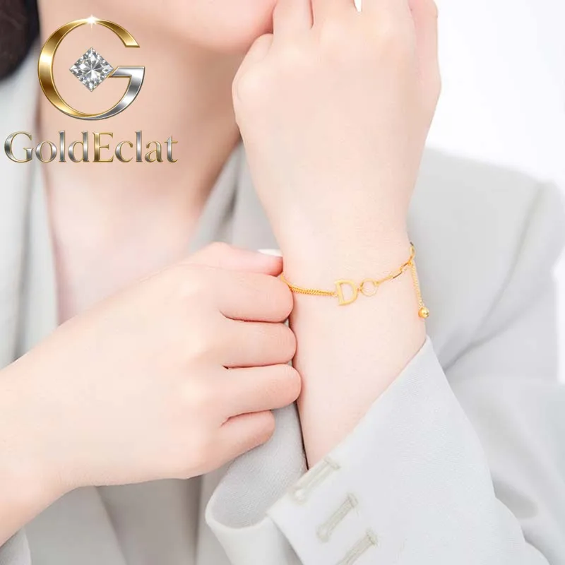 GoldEclat Luxury 24K 9999 Pure Gold real gold Simple Design Letter D Women Bracelet
GoldEclat Luxury 24K 9999 Pure Gold real gold Simple Design Letter D Women Bracelet