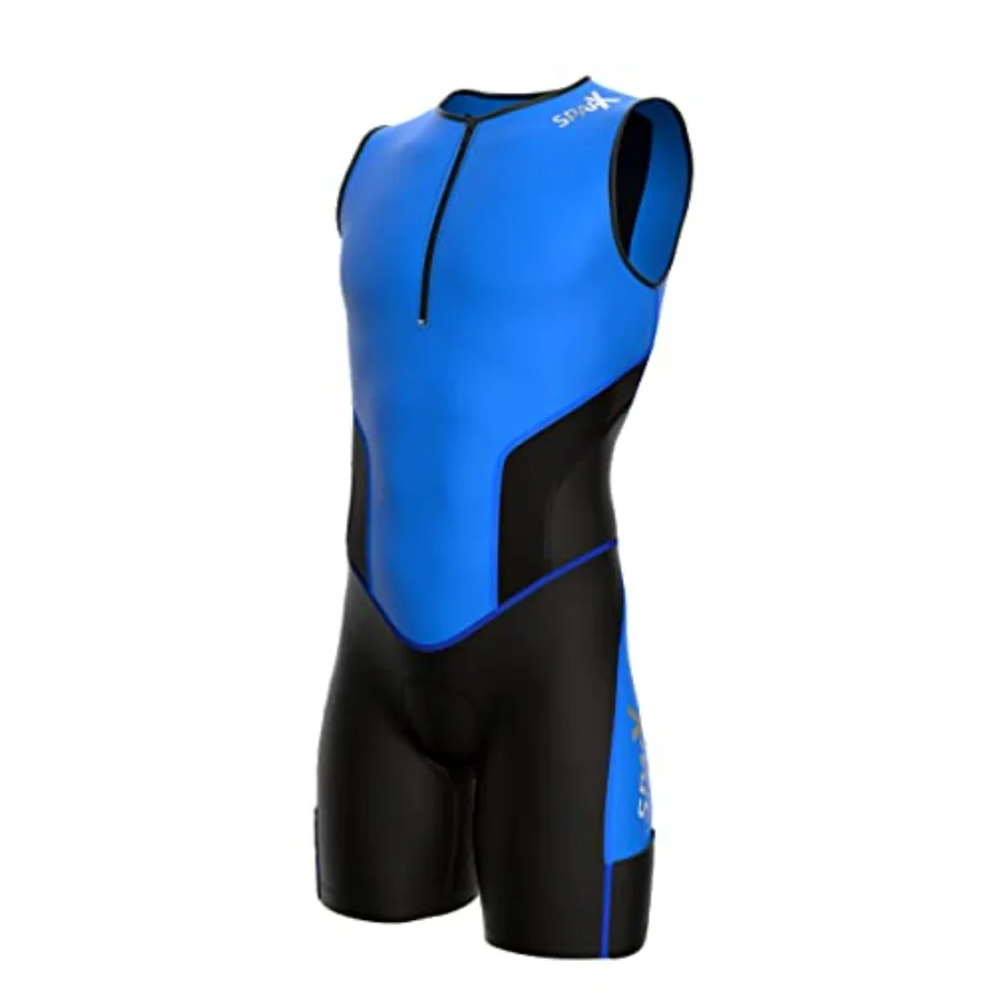 Triathlon suit for racing, cycling, swimming, and running; high-performance spandex-polyester blend; black with neon yellow acc
Triathlon suit for racing, cycling, swimming, and running; high-performance spandex-polyester blend; black with neon yellow acc