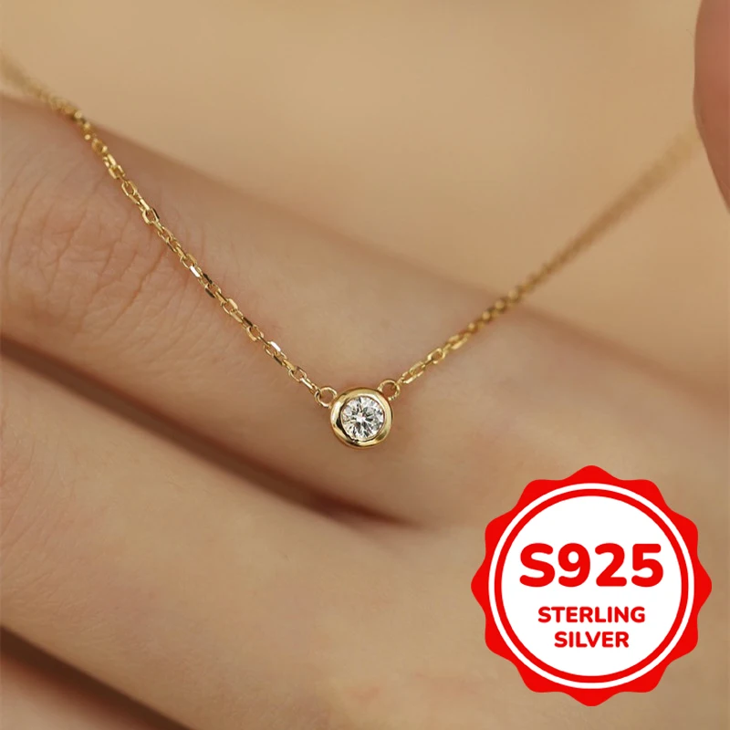 S925 authentic sterling silver single diamond temperament necklace for women light luxury elegant versatile simple daily fashion
S925 authentic sterling silver single diamond temperament necklace for women light luxury elegant versatile simple daily fashion