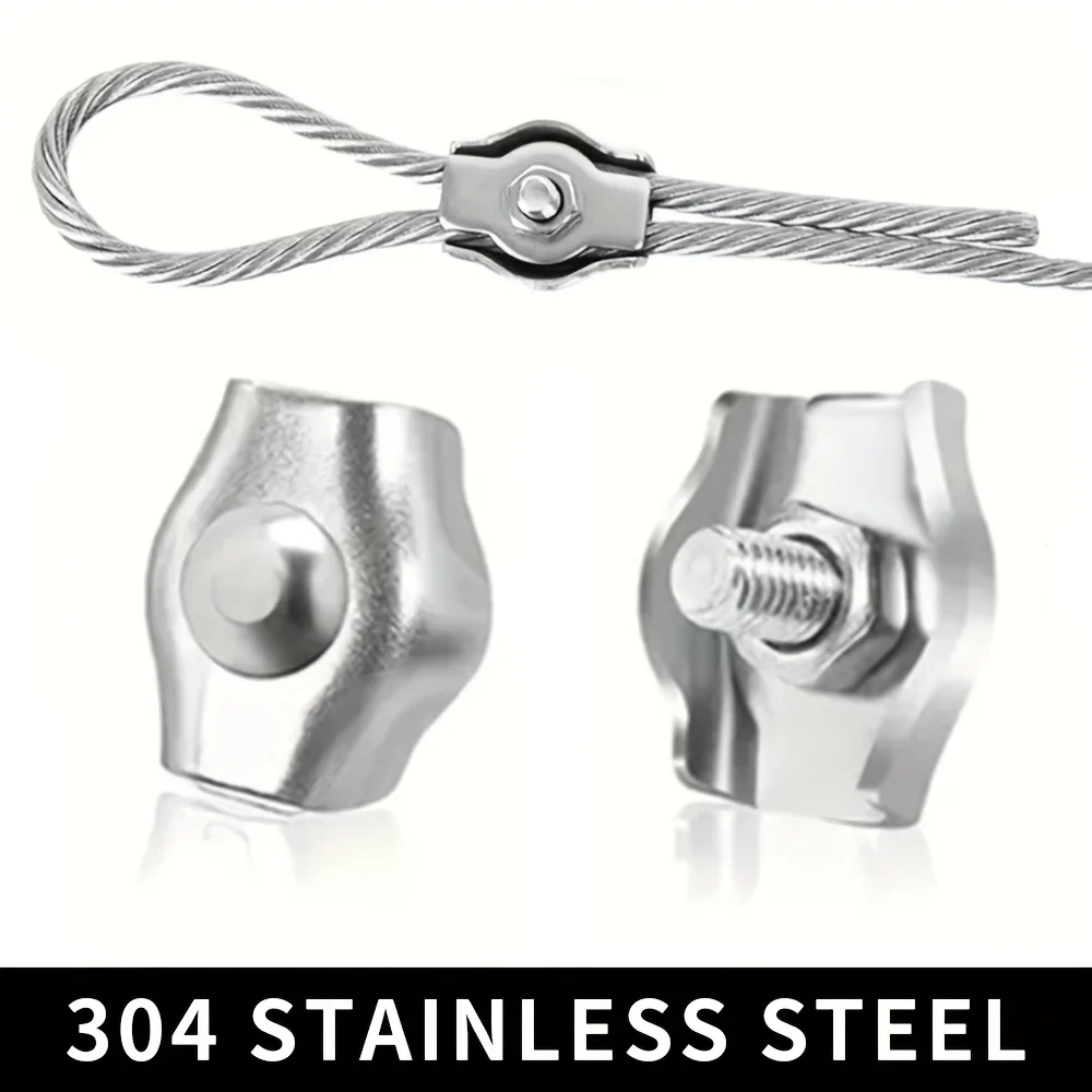 10/20pcs Stainless Steel 304 Cable Clamps Rust Resistant Removable Cover M2-M8 Threads for Wire Rope Steel Cable Fixing
10/20pcs Stainless Steel 304 Cable Clamps Rust Resistant Removable Cover M2-M8 Threads for Wire Rope Steel Cable Fixing