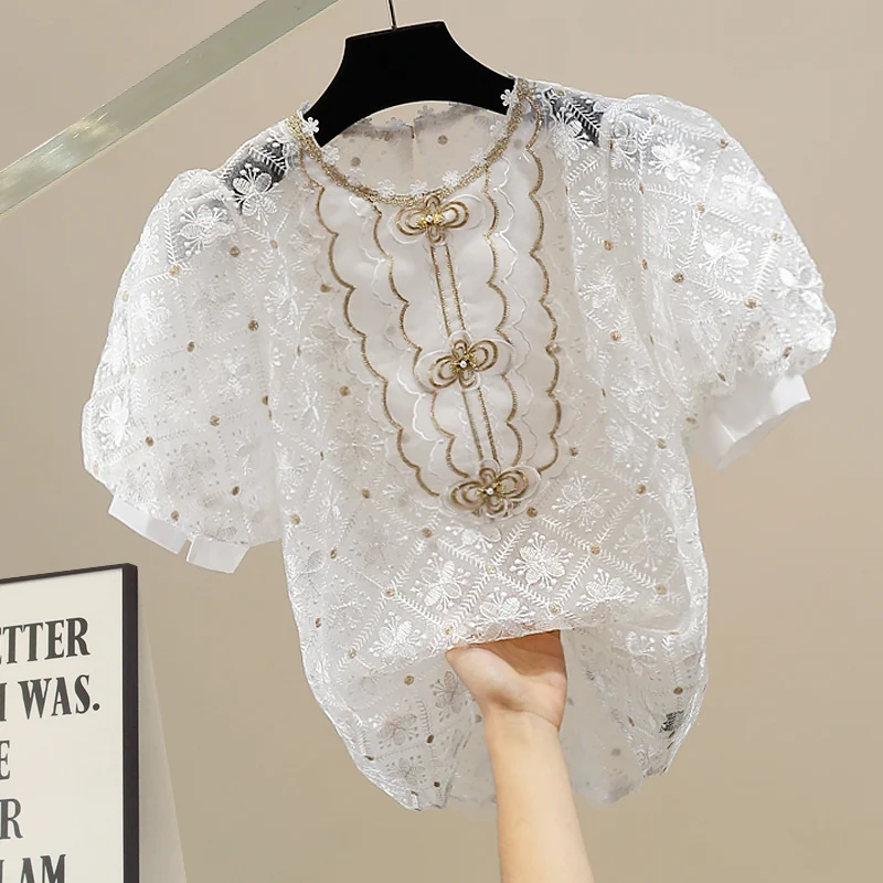 Faionable Heavy-Du Beaded Embroidery round Ne Loose Bubble Sve ort Sve irt Design Sensation Sli Versatile...
Faionable Heavy-Du Beaded Embroidery round Ne Loose Bubble Sve ort Sve irt Design Sensation Sli Versatile...