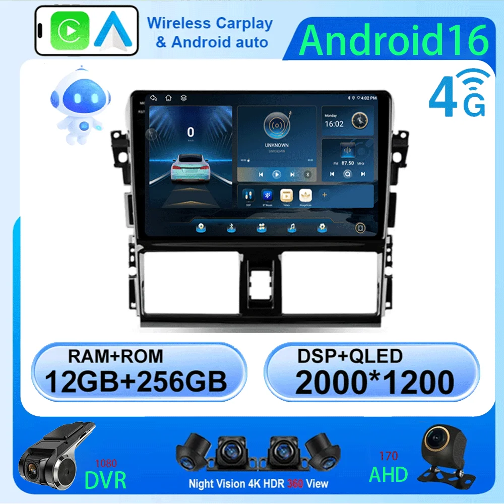 Android 16 Car Radio For Toyota Yaris Vios 2014 2015 2016 Stereo Unit Multimedia Player GPS Navigation BT Carplay Android Auto
Android 16 Car Radio For Toyota Yaris Vios 2014 2015 2016 Stereo Unit Multimedia Player GPS Navigation BT Carplay Android Auto