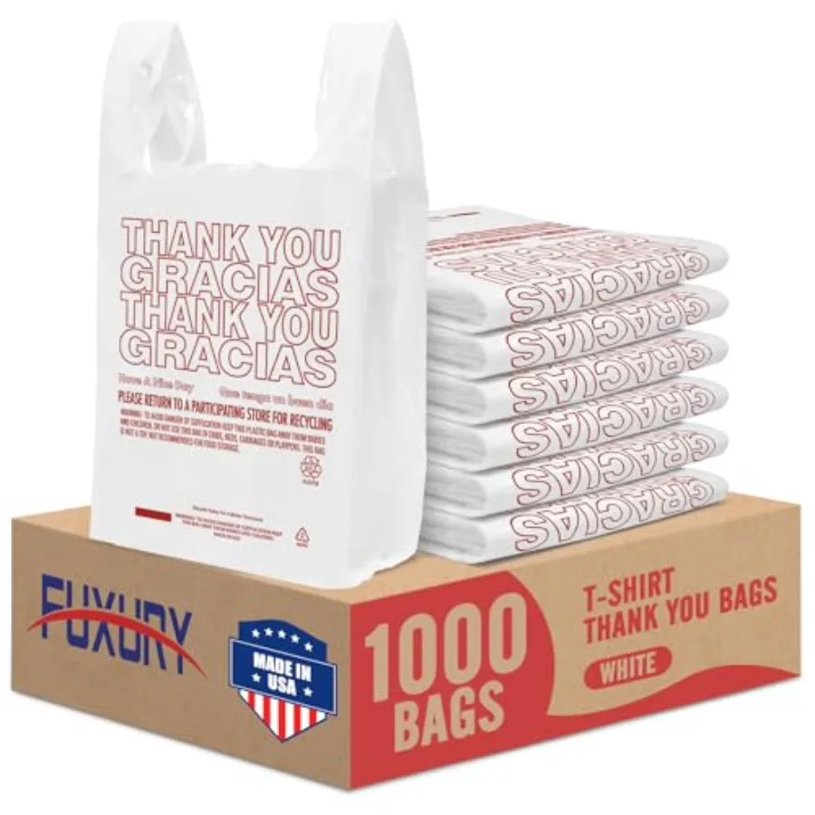 Plastic Thank You Gracias Bags with Handles, Plastic T-Shirt Shopping Bags for Grocery, Restaurant, Take Out, To Go, Retail Sto
Plastic Thank You Gracias Bags with Handles, Plastic T-Shirt Shopping Bags for Grocery, Restaurant, Take Out, To Go, Retail Sto