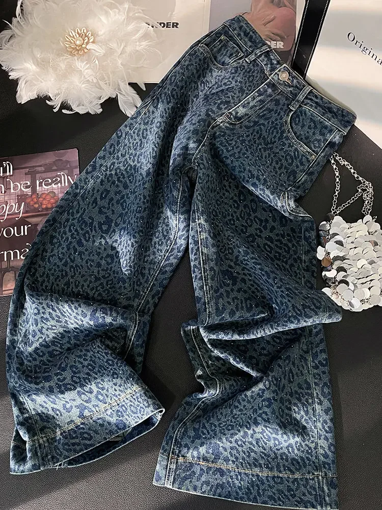 Leopard Print Baggy Jeans Women Street Hip Hop Vintage Hot Diamond High Waisted Jeans Woman Casual Wide Leg Pants Women Jeans
Leopard Print Baggy Jeans Women Street Hip Hop Vintage Hot Diamond High Waisted Jeans Woman Casual Wide Leg Pants Women Jeans