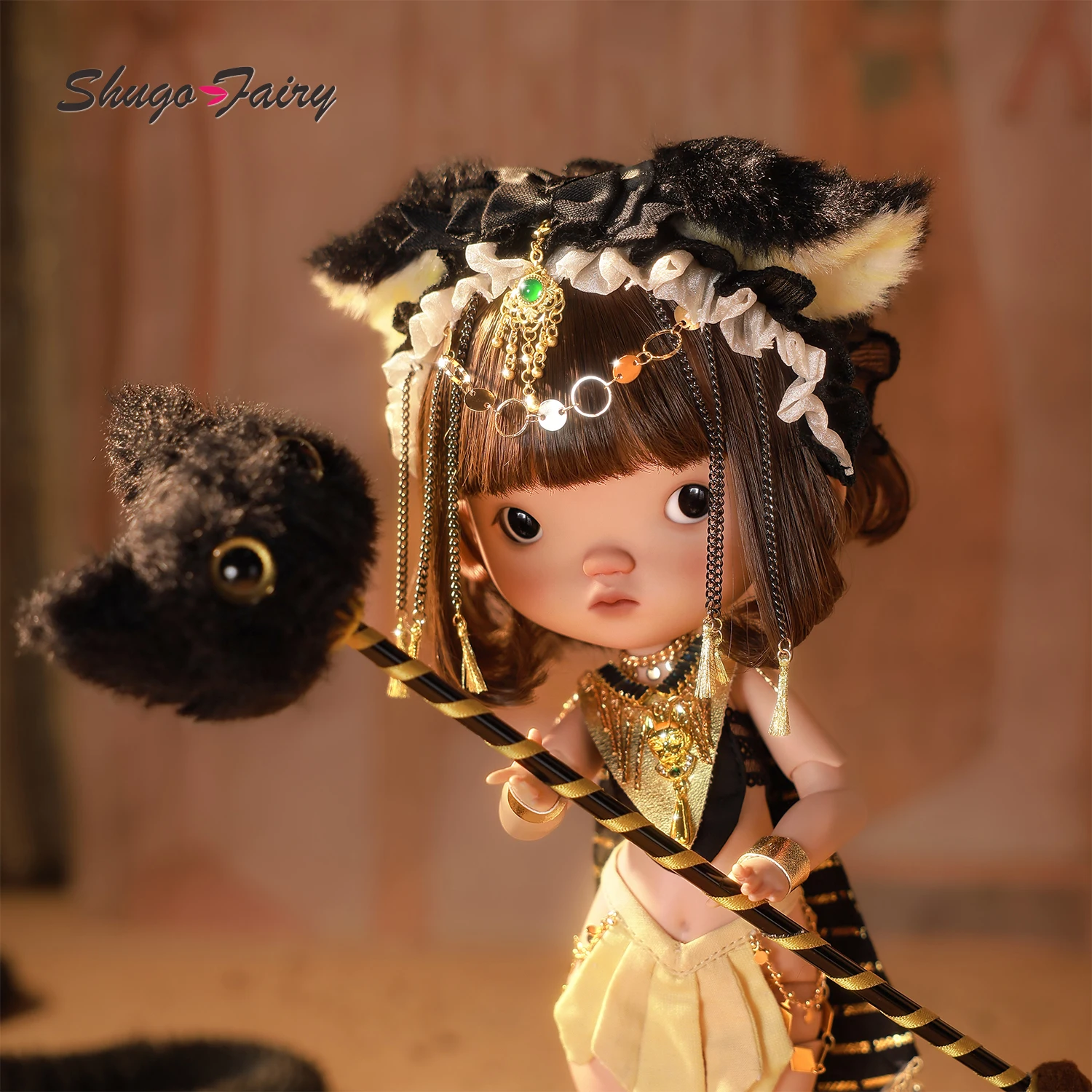 ShugaFairy WUQQ A 1/6 Египетский Бастет BJD Черная плюшевая фартук Высококачественная фигурка из смолы ручной работы Полный набор
ShugaFairy WUQQ A 1/6 Египетский Бастет BJD Черная плюшевая фартук Высококачественная фигурка из смолы ручной работы Полный набор