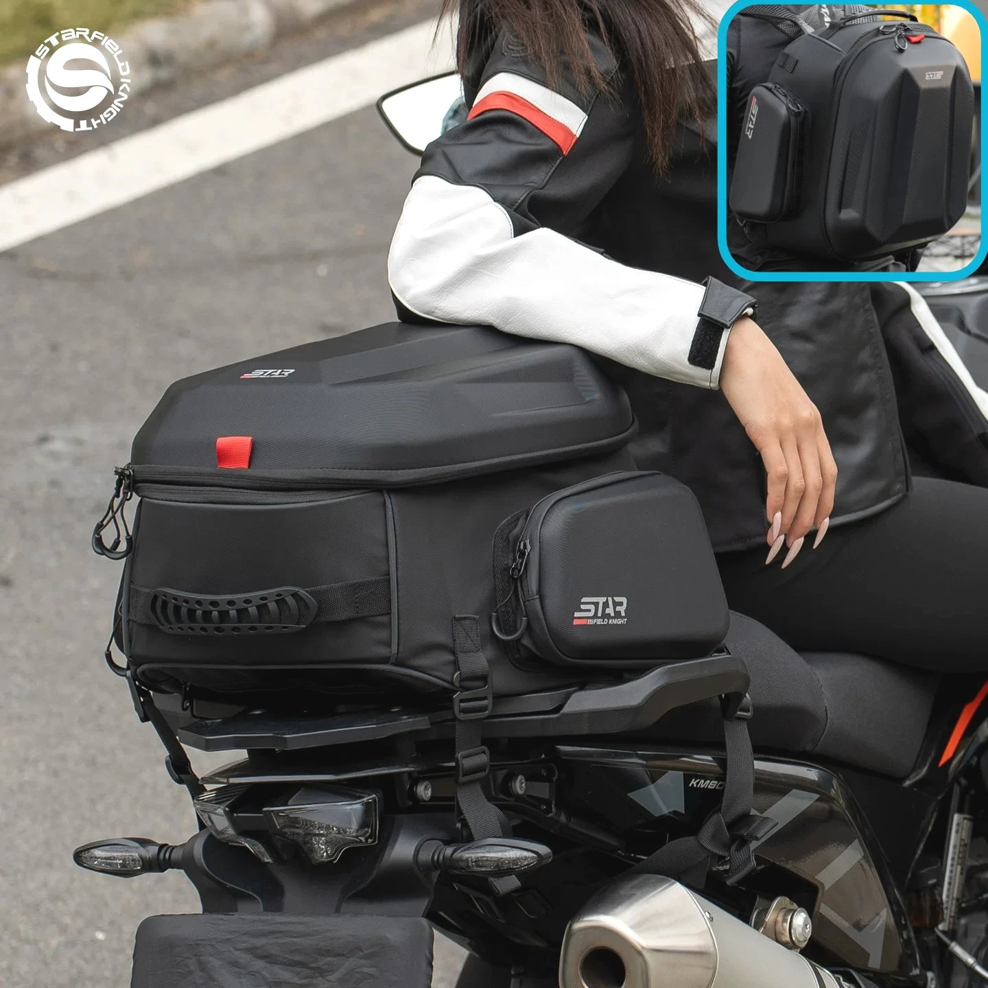 Large capacity motorcycle rear seat toe cap helmet tail bag electric bike riding hard shell backpack with delicate texture
Large capacity motorcycle rear seat toe cap helmet tail bag electric bike riding hard shell backpack with delicate texture