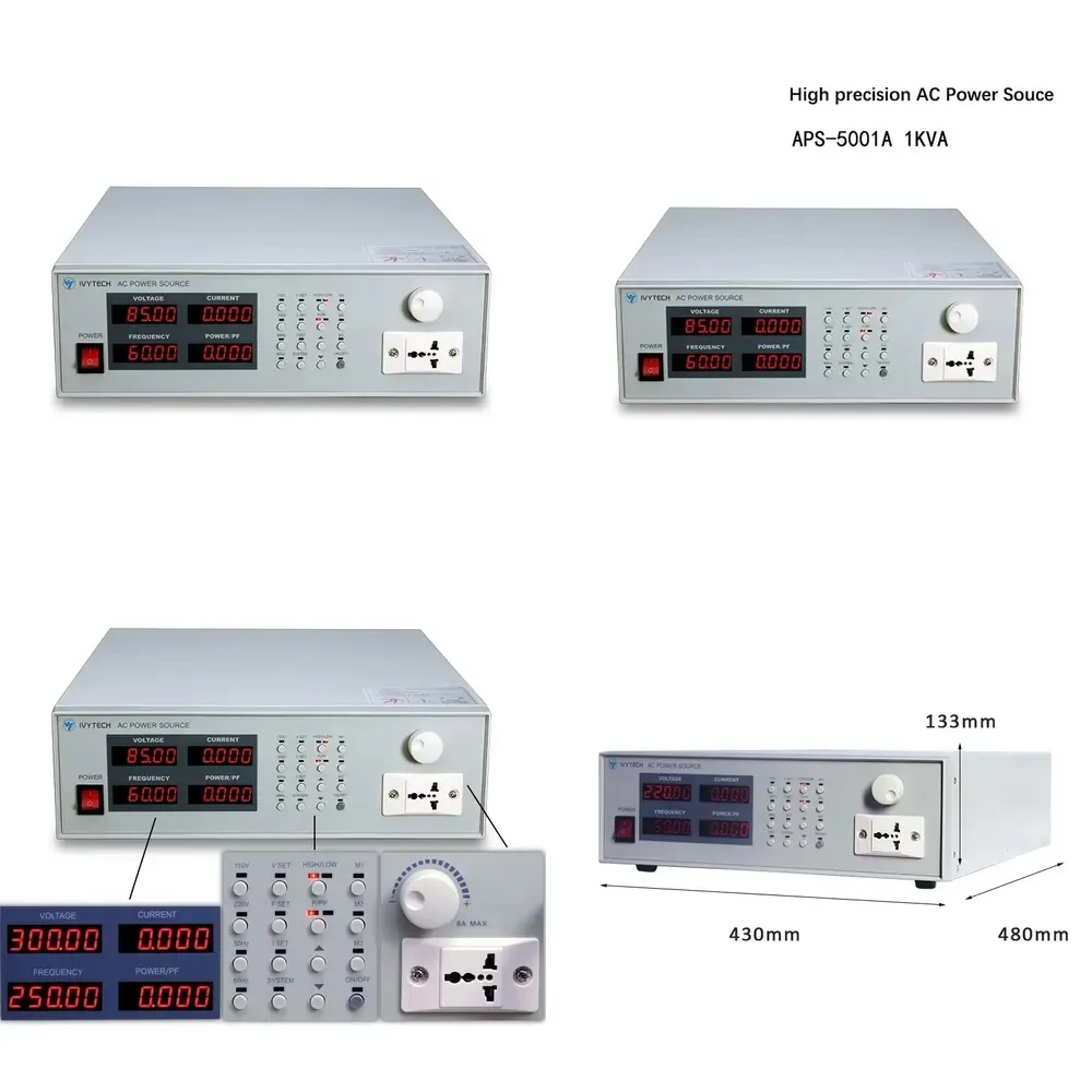 Hot Sale APS5001A 1KVA Programmable AC Power Source Digital Display Single Phase Variable Frequency Power Supply
Hot Sale APS5001A 1KVA Programmable AC Power Source Digital Display Single Phase Variable Frequency Power Supply