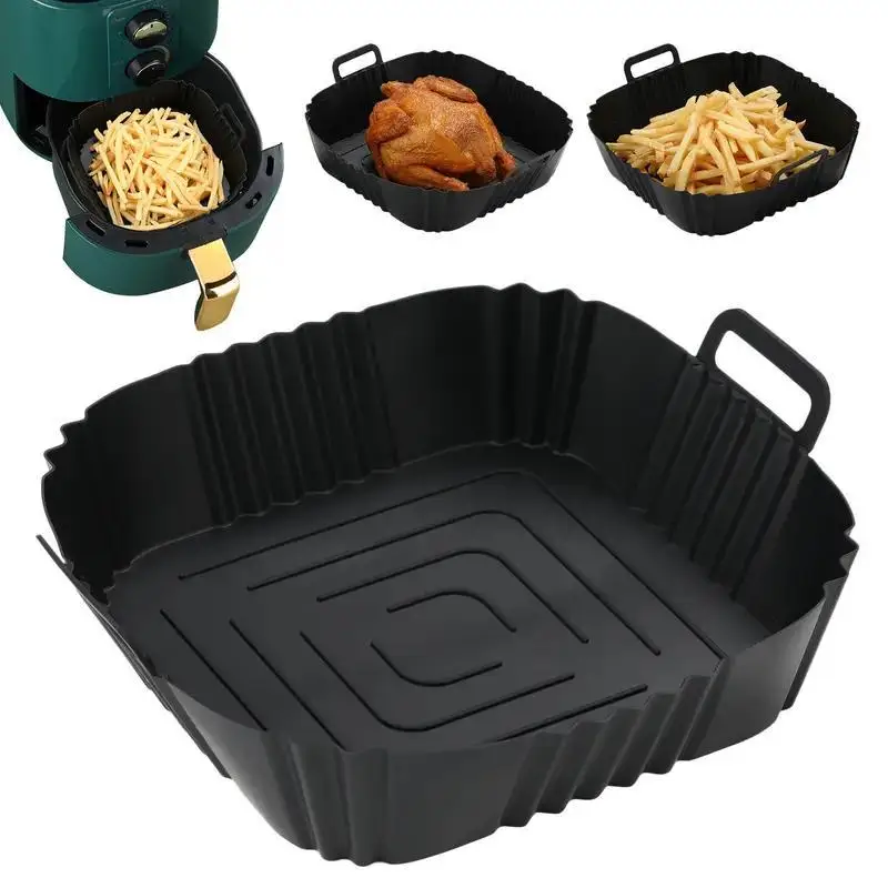 2pcs Black Silicone Air Fryers Oven Baking Tray Square Replacement Kitchen Grill Pan Airfryer Kitchen Fried Chicken Basket Mat
2pcs Black Silicone Air Fryers Oven Baking Tray Square Replacement Kitchen Grill Pan Airfryer Kitchen Fried Chicken Basket Mat
