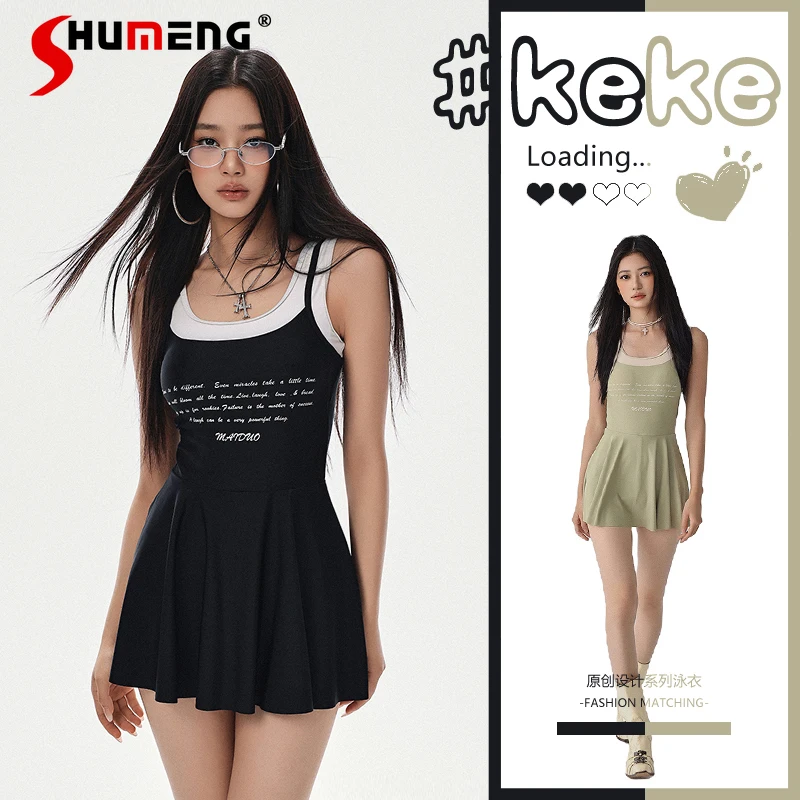 Japanese Sweet Cute Girl Sports Casual One-piece Swimsuit Square Collar Sleeveless Vacation Dress Swimwear Women Bathing Suits
Japanese Sweet Cute Girl Sports Casual One-piece Swimsuit Square Collar Sleeveless Vacation Dress Swimwear Women Bathing Suits