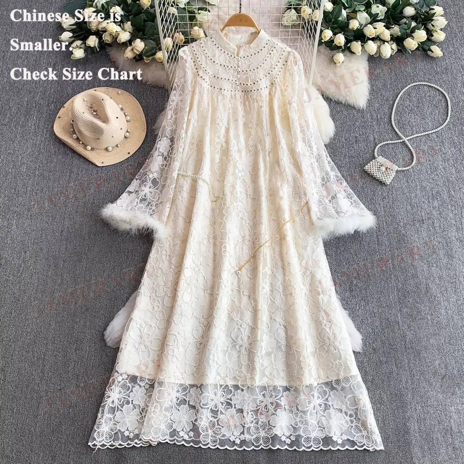 Loose Big Size Summer Embroidery Lace Evening Dresses Women Autumn Feather Long Sleeve Formal Dinner Party Dress Midi Vestidos
Loose Big Size Summer Embroidery Lace Evening Dresses Women Autumn Feather Long Sleeve Formal Dinner Party Dress Midi Vestidos