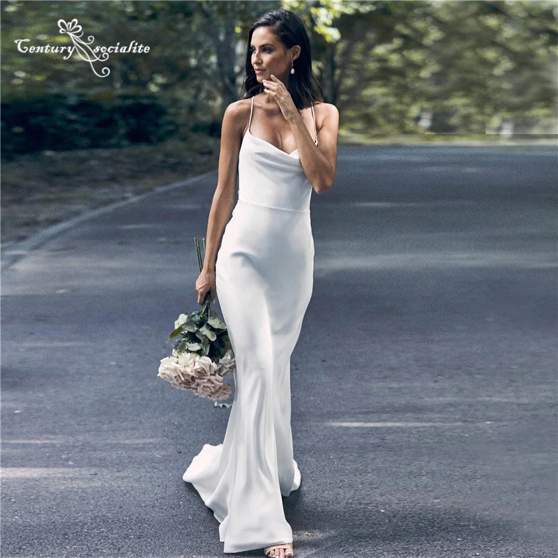 Sexy Beach Wedding Dress Mermaid 2025 Spaghetti Straps Backless Chiffon Country Bridal Gowns Boho Bride Dresses Customized
Sexy Beach Wedding Dress Mermaid 2025 Spaghetti Straps Backless Chiffon Country Bridal Gowns Boho Bride Dresses Customized