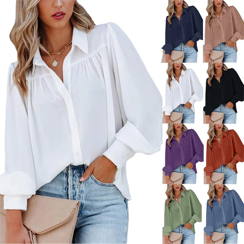 Loose Women's irt Casual Faion Ladies Blouse Street Sle Long Sve Button up Top Women's Loose Fit irt
Loose Women's irt Casual Faion Ladies Blouse Street Sle Long Sve Button up Top Women's Loose Fit irt