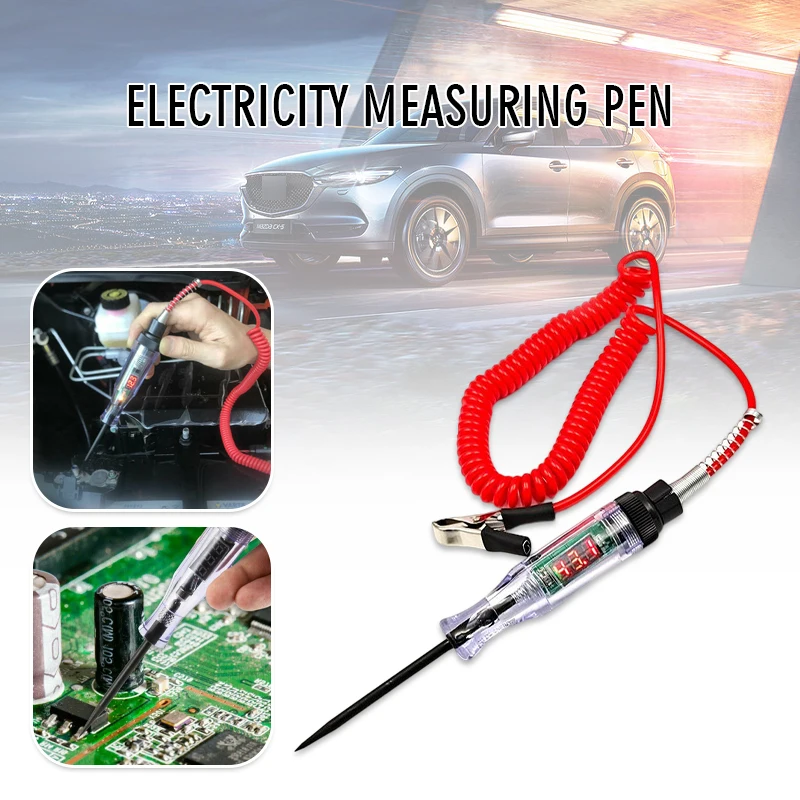 3-70V 12V 24V Car Repair Truck Circuit Tester Digital Display Long Probe Voltage Pen Detector Light Bulb Test Diagnostic Tools
3-70V 12V 24V Car Repair Truck Circuit Tester Digital Display Long Probe Voltage Pen Detector Light Bulb Test Diagnostic Tools