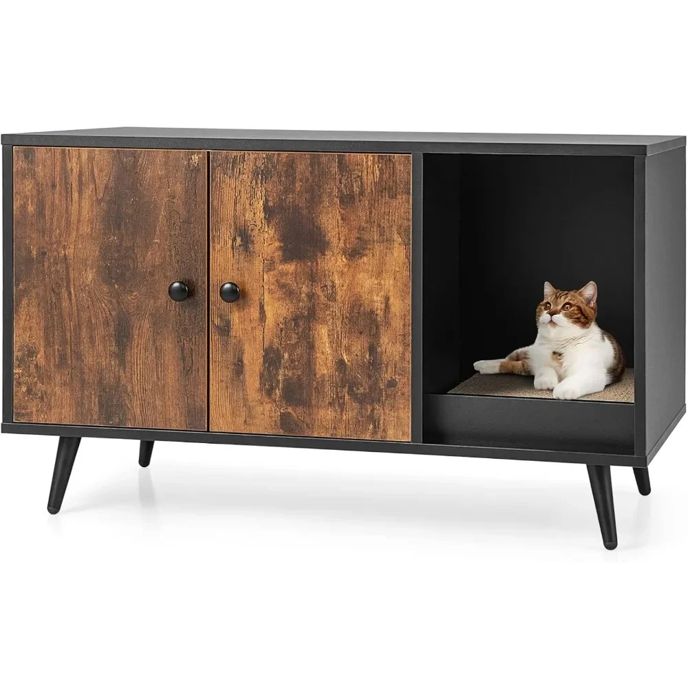 Litter Box Enclosure,Wooden Hidden Litter Box Furniture with Cabinet & Scratching Pad,Stackable Cat Washroom Pet House End Table
Litter Box Enclosure,Wooden Hidden Litter Box Furniture with Cabinet & Scratching Pad,Stackable Cat Washroom Pet House End Table