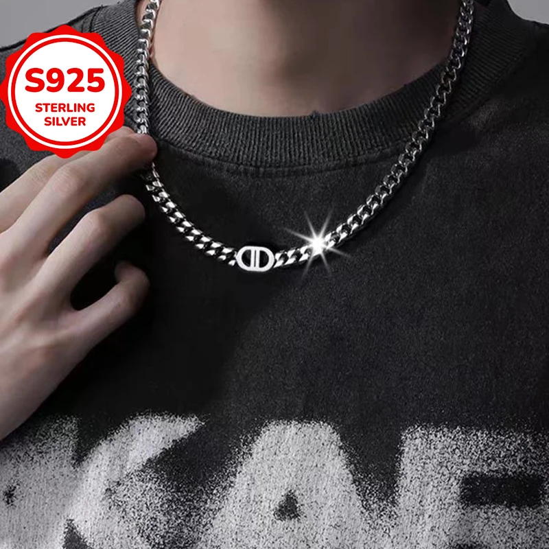 925 sterling silver hip-hop letter Cuban chain men's necklace, fashionable men's jewelry gift
925 sterling silver hip-hop letter Cuban chain men's necklace, fashionable men's jewelry gift