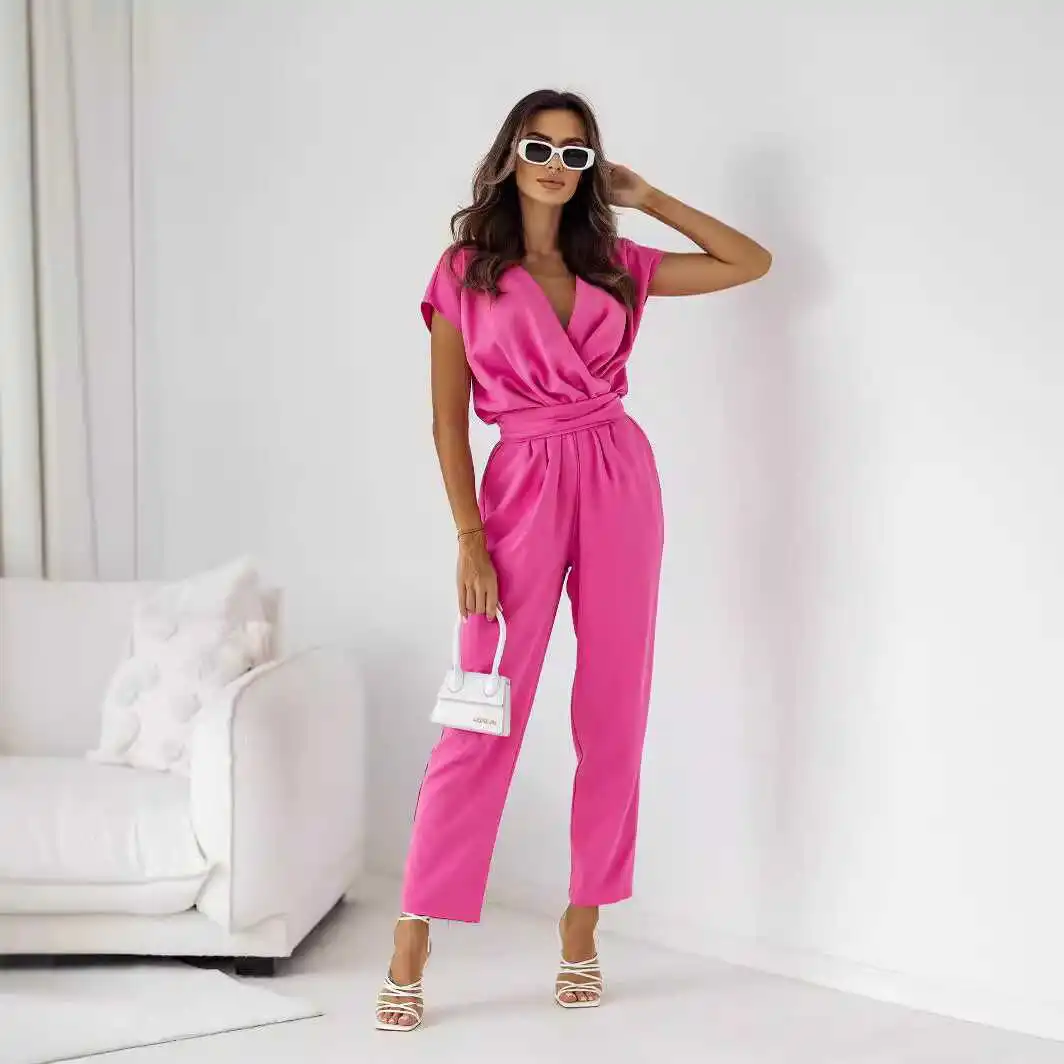 Ele Костюм с высокой талией, женская летняя модная уличная одежда, длинные брюки с поясом и глубоким V-образным вырезом, большие размеры
Ele Костюм с высокой талией, женская летняя модная уличная одежда, длинные брюки с поясом и глубоким V-образным вырезом, большие размеры