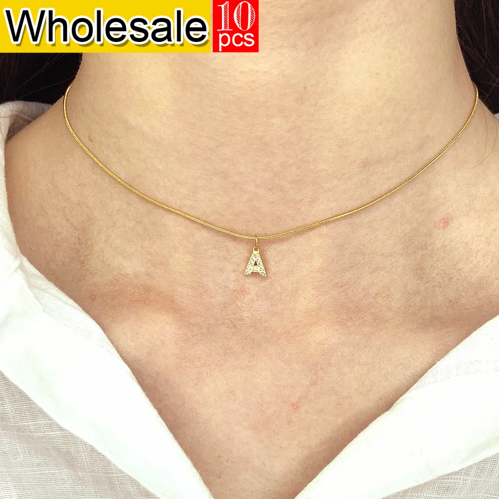 Circular Snake Chain Necklace Letter Stainless Steel Zircon Necklace Women's Pendant Jewelry Gift Wholesale New Style
Circular Snake Chain Necklace Letter Stainless Steel Zircon Necklace Women's Pendant Jewelry Gift Wholesale New Style