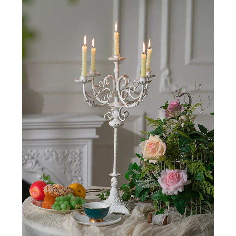 French Handmade Christmas Decor Metal Candle Holder Retro White Candelabra Stand Wedding Rustic Iron Art 5 Heads Candlestick
French Handmade Christmas Decor Metal Candle Holder Retro White Candelabra Stand Wedding Rustic Iron Art 5 Heads Candlestick