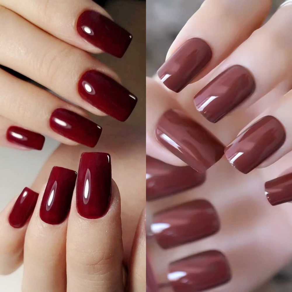 Glossy Brown Fake Nails Sets With Glue Sticker Woman Long False Nails Press Ons DIY Nail Art Tips Wholesale Manicure Accessories
Glossy Brown Fake Nails Sets With Glue Sticker Woman Long False Nails Press Ons DIY Nail Art Tips Wholesale Manicure Accessories