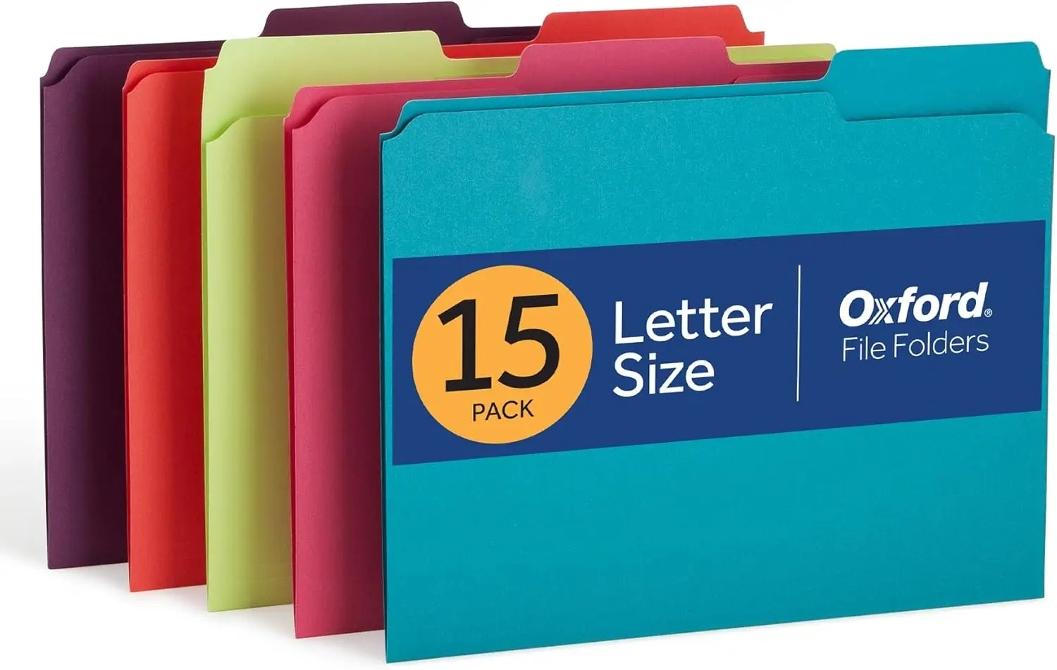 Oxford Colored File Folders, 15 Pack, 3 Tabs, 5 Bright Colors, Letter Size (8.5" x 11"), Color-Coding for School, Office & Home Document Organization
Oxford Colored File Folders, 15 Pack, 3 Tabs, 5 Bright Colors, Letter Size (8.5" x 11"), Color-Coding for School, Office & Home Document Organization