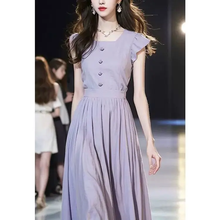 New High End French Fashion Long Dress Women Elegant Square Collar Ruffles Short Sleeve Slim Waist Summer Party Dresses Vestidos
New High End French Fashion Long Dress Women Elegant Square Collar Ruffles Short Sleeve Slim Waist Summer Party Dresses Vestidos