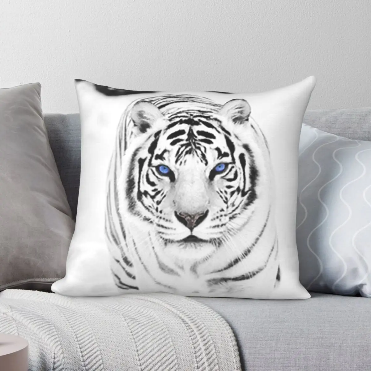 White Tiger Square Pillowcase Polyester Linen Velvet Printed Zip Decor Home Cushion Cover 45x45 
White Tiger Square Pillowcase Polyester Linen Velvet Printed Zip Decor Home Cushion Cover 45x45