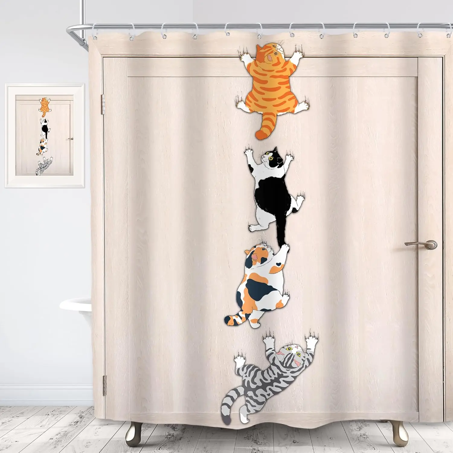 Cat Shower Curtain Kids Funny Cute Lovely Cartoon Kitten Pet Animal Climbing Door Hilarious Modern 12 Pack Hooks Polyester
Cat Shower Curtain Kids Funny Cute Lovely Cartoon Kitten Pet Animal Climbing Door Hilarious Modern 12 Pack Hooks Polyester