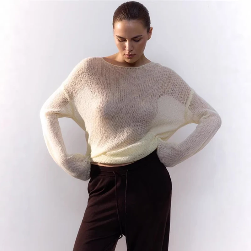 Tornova Hollow Knitted Sweater For Women O neck Long Sleeve Thin Sexy See Through Sweater Top 2026 New Casual Pullovers Solid
Tornova Hollow Knitted Sweater For Women O neck Long Sleeve Thin Sexy See Through Sweater Top 2026 New Casual Pullovers Solid