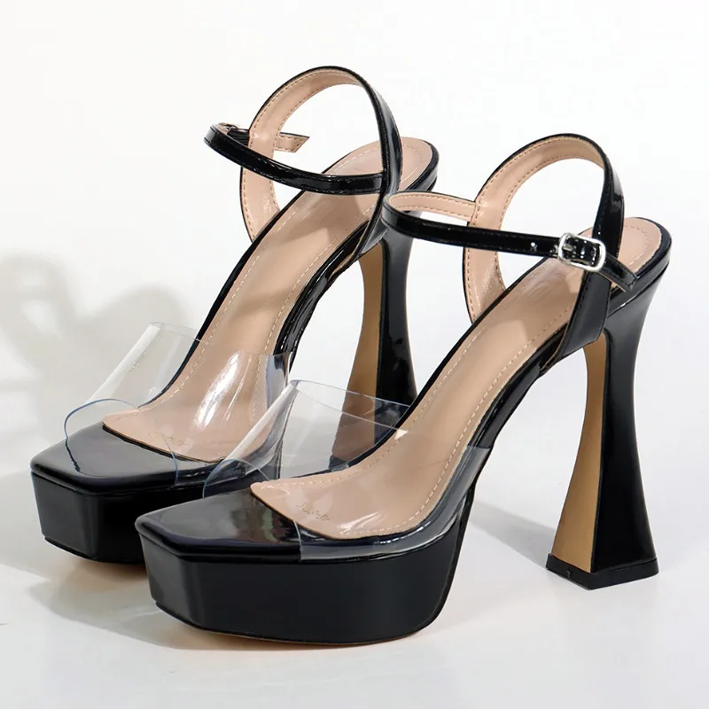 13 CM Super High Heel Ankle Strap Platform Sandals Women Sexy Open Toe Transparently PVC Buckle Slide Sandals Summer Party Pumps
13 CM Super High Heel Ankle Strap Platform Sandals Women Sexy Open Toe Transparently PVC Buckle Slide Sandals Summer Party Pumps