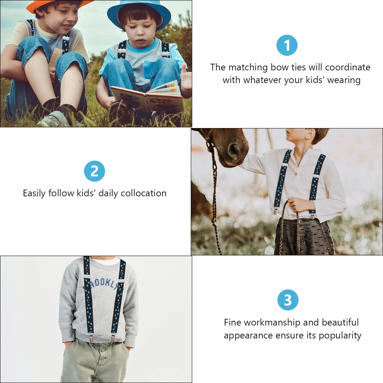 2 pcs Kids Suspenders Elastic Adjustable Clip-On Printed Trouser Strap Unisex Bow Tie Set For Birthday Wedding Party School Wear
2 pcs Kids Suspenders Elastic Adjustable Clip-On Printed Trouser Strap Unisex Bow Tie Set For Birthday Wedding Party School Wear